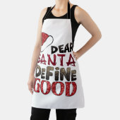 イングリッシュブルドッグサンタクリスマスツリーライトクリスマスB エプロン (インサイチュ)