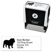 イングリッシュブルドッグシルエット差出人住所 セルフインキングスタンプ (インサイチュ)