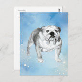 イングリッシュブルドッグスケッチ ポストカード (正面/裏面)