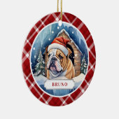 イングリッシュブルドッグセラミックスサークルオーナメント セラミックオーナメント (右)