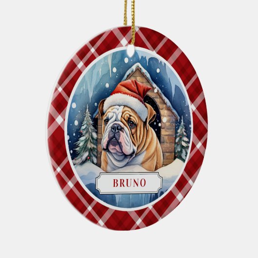 イングリッシュブルドッグセラミックスサークルオーナメント セラミックオーナメント (右)