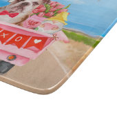 イングリッシュブルドッグバレンタインデートラックハート カッティングボード (角)