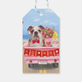 イングリッシュブルドッグバレンタインデートラックハート ギフトタグ (裏面)