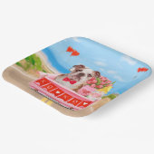 イングリッシュブルドッグバレンタインデートラックハート ペーパープレート (傾斜あり)