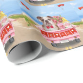 イングリッシュブルドッグバレンタインデートラックハート ラッピングペーパー (ロールコーナー)