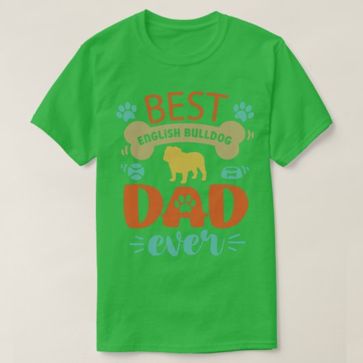 イングリッシュブルドッグパパ Tシャツ (デザイン正面)