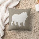 イングリッシュブルドッグフェイクシルエットリネンドッグ恋人 クッション (ブランケット)