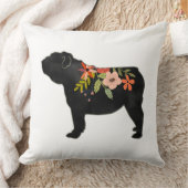 イングリッシュブルドッグブリードボホフローラシルエット クッション (ブランケット)