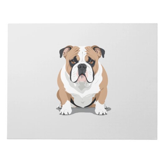 イングリッシュブルドッグベクターアートイラストレーション ノートパッド (正面)