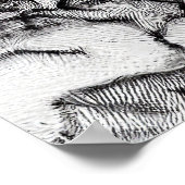 イングリッシュブルドッグペットワイルド自然イラストレーションライン ポスター (角)