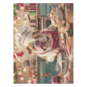 イングリッシュブルドッグホリデーベーキング:フェスティバルクリスマス テーブルクロス (正面)