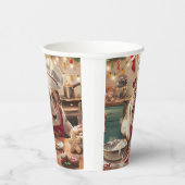 イングリッシュブルドッグホリデーベーキング:フェスティバルクリスマス 紙コップ (右)