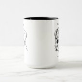 イングリッシュブルドッグポートレートブラックラインイラストレーション マグカップ (中央)