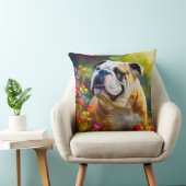 イングリッシュブルドッグポートレート印象派スタイル クッション (椅子)