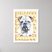 イングリッシュブルドッグレトロフォント キャンバスプリント (正面)