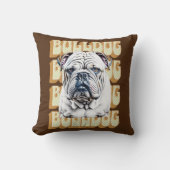 イングリッシュブルドッグレトロフォント クッション (正面)