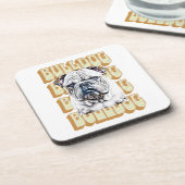 イングリッシュブルドッグレトロフォント コースター (左側)