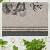 イングリッシュブルドッグヴィンテージポートレートかわいい引用文 キッチンタオル (折り畳み)