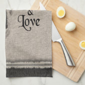 イングリッシュブルドッグヴィンテージポートレートかわいい引用文 キッチンタオル (四つ折り)