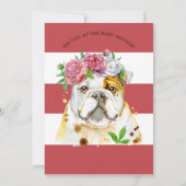 イングリッシュブルドッグ水彩ベビーシャワー招待状 招待状 (裏面)