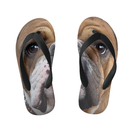 イングリッシュブルドッグ装飾用クッション キッズビーチサンダル (フットベッド)