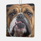 イングリッシュブルドッグ装飾用クッション セラミックオーナメント (左)