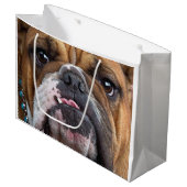 イングリッシュブルドッグ装飾用クッション ラージペーパーバッグ (正面アングル)