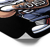 イングリッシュブルドッグIラブパパおもしろい犬タトゥー ポスター (角)