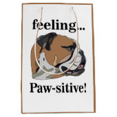 イングリッシュブル感じドッグのペット誕生日 ミディアムペーパーバッグ (正面)