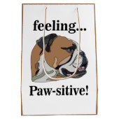 イングリッシュブル感じドッグのペット誕生日 ミディアムペーパーバッグ (裏面)