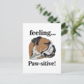 イングリッシュブル感じドッグのペット顔 ポストカード (スタンド正面)