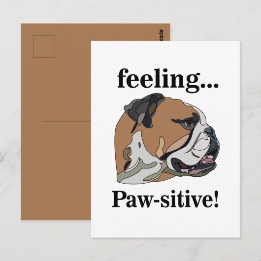 イングリッシュブル感じドッグのペット顔 ポストカード (正面/裏面)