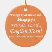 イングリッシュホルンで幸せ セラミックオーナメント (正面)