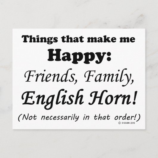 イングリッシュホルンで幸せ ポストカード (正面)