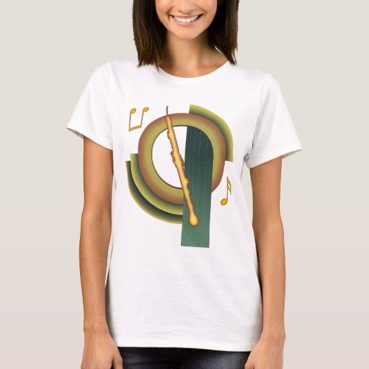 イングリッシュホルンのデコ調デザイン Tシャツ (正面)