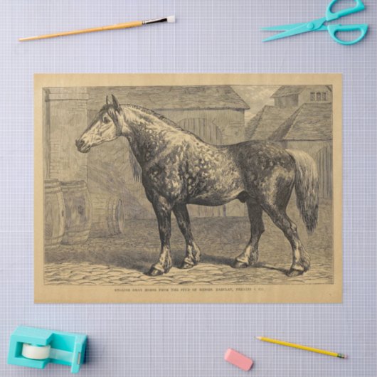 イングリッシュホースエフエメラデクページヴィンテージ 薄葉紙 (クラフト)