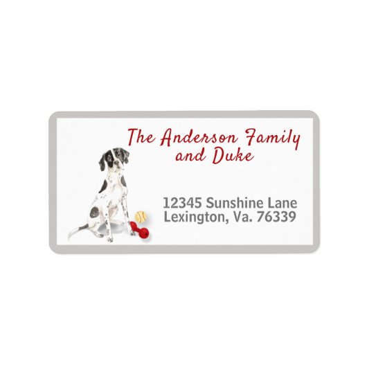 イングリッシュポインタトイズホーム差出人住所 ラベル (正面)