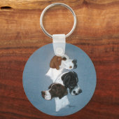 イングリッシュポインタトリオヘッド勉強 キーホルダー (正面)