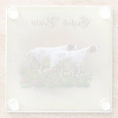 イングリッシュポインタペストリーポスタートリプチアクリルP ガラスコースター (裏面)