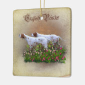 イングリッシュポインタペストリーポスタートリプチアクリルP セラミックオーナメント (左)