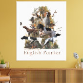 イングリッシュポインターテーペストリー キャンバスプリント (インサイチュ (リビング))
