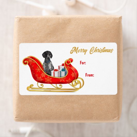 イングリッシュポインタードッグクリスマススススそりギフトラベル ラベル (インサイチュ)