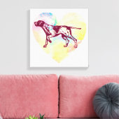 イングリッシュポインタードッグ キャンバスプリント (インサイチュ (リビング))