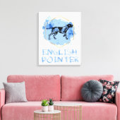 イングリッシュポインタードッグ キャンバスプリント (インサイチュ (リビング))
