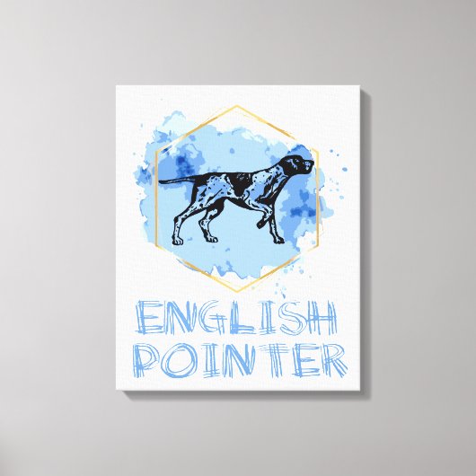 イングリッシュポインタードッグ キャンバスプリント (正面)