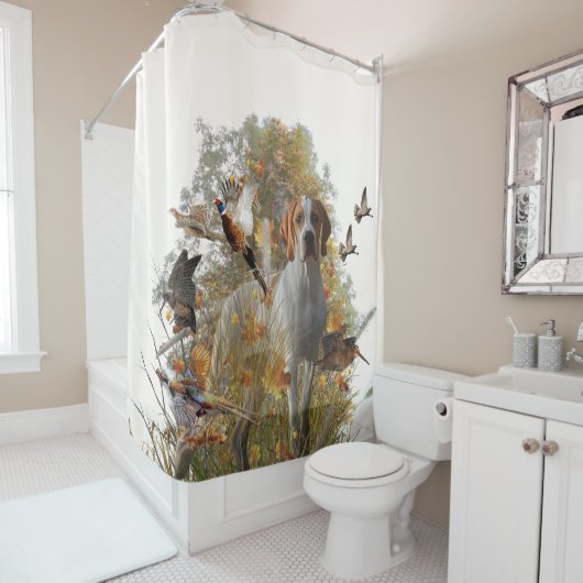 イングリッシュポインタ装飾用クッションダベットカバー シャワーカーテン (インサイチュ)