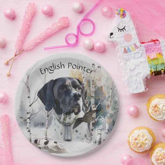 イングリッシュポインタ,ウッドコック狩りシーズン,アート ペーパープレート (パーティー)