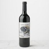 イングリッシュポインタ，ウッドコック狩りシーズン，アート ワインラベル (正面)