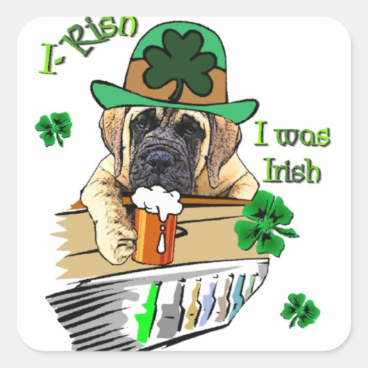 イングリッシュマスティフSt patricks スクエアシール (正面)