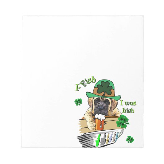 イングリッシュマスティフSt patricks ノートパッド (正面)